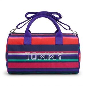 New Tommy Hilfiger multicolor striped mini duffle bag Gym Bag